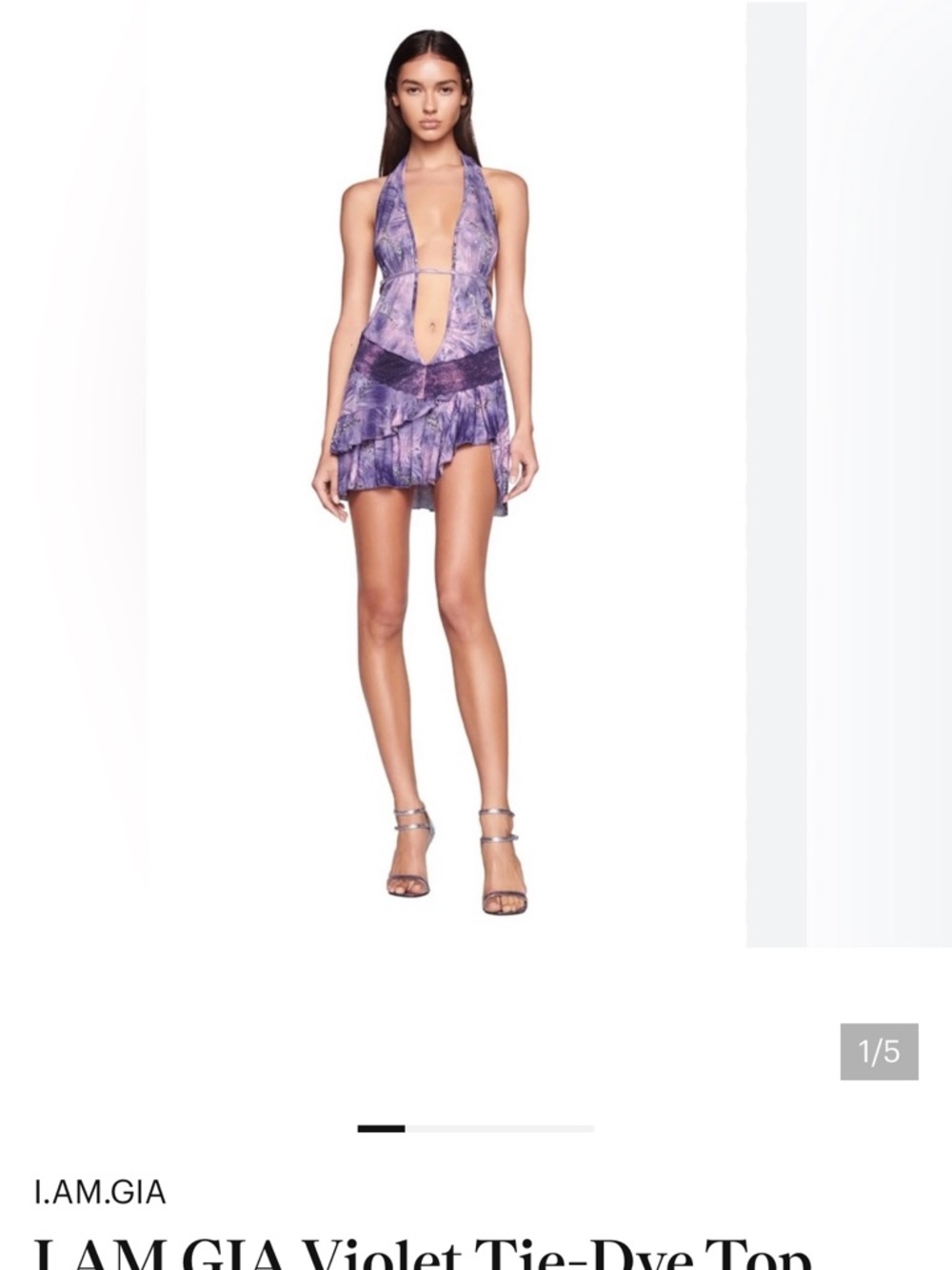 I.AM.GIA Pink & Purple Satin Lace-Trim Violet Mini Dress